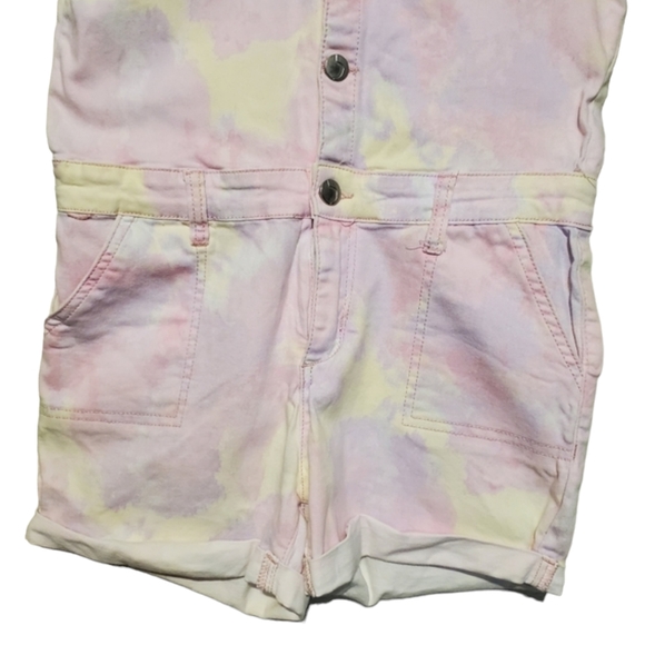 Joe's Pocketed Button Down Tie Dye Denim Romper Junior Large 12-14 - Picture 12 of 13